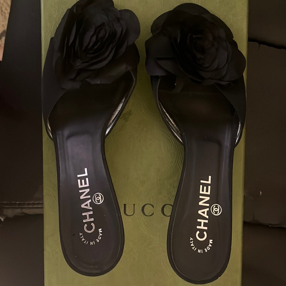 Chanel black heels
